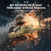 WOLFBUSH & YU XIANG F11-N AH64 1/32 Scale 2.4G 6CH Coaxial Dual Rotor 6G/3D Apache RC Helicopter Model with Optical Flow Altitude Hold (RTF Version/Desert Yellow)
